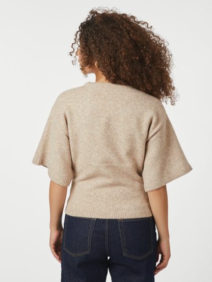 Asha knit tee,Sand melange - Image 4