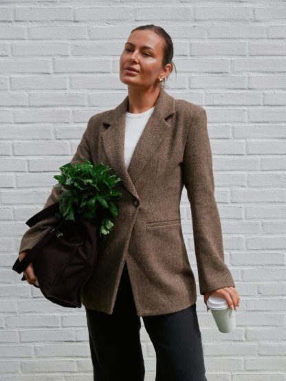 Bowie herringbone blazer,Brown - Image 3