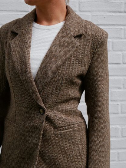 Bowie herringbone blazer,Brown - Image 4