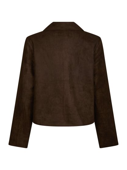 Nilo Faux Suede jacket,Dark brown - Image 3