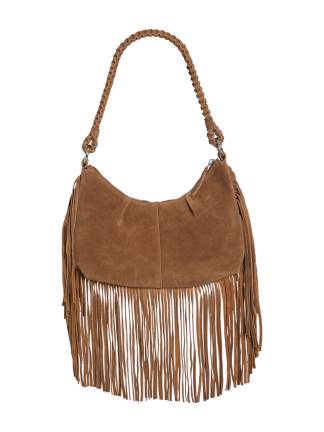 VIKAFFO FRINGE SUEDE LEATHER BAG/EF