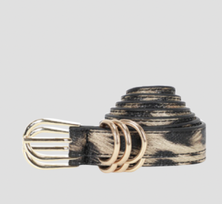 Belte gullspenne ensfarget leopard NY