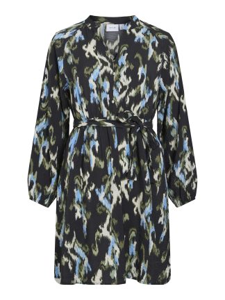 ViMarlot Mali v-neck l/s shirt dress, black beauty