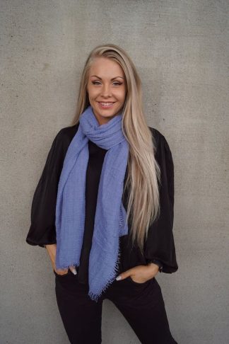 Viscose skjerf,  jeansblå