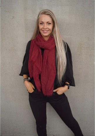 Viscose skjerf,Vinrød