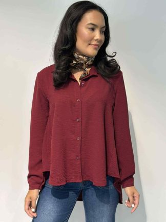 Saga bluse,  vinrød