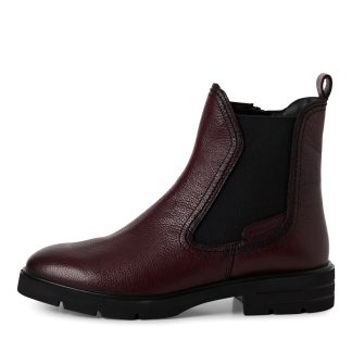 Ankelboots skinn Merlot