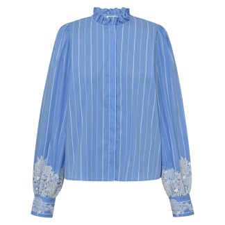 LiwGo shirt,Blue striped