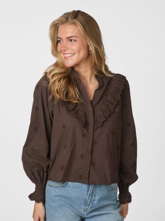 Degas blouse,Dark brown