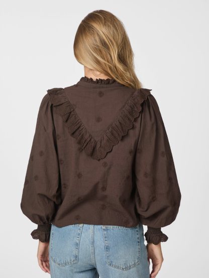 Degas blouse,Dark brown - Image 2