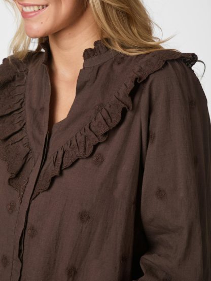 Degas blouse,Dark brown - Image 3