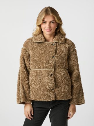 Castor Faux fur Jacket,Taupe