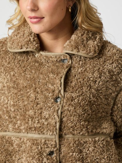 Castor Faux fur Jacket,Taupe - Image 4