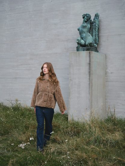 Castor Faux fur Jacket,Taupe - Image 5