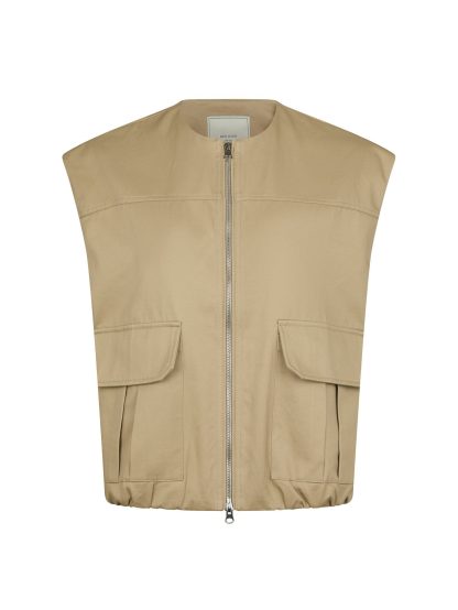 Flo Ballon Twill vest, Taupe - Image 2