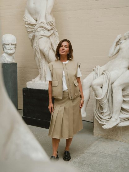 Flo Ballon Twill vest, Taupe - Image 5