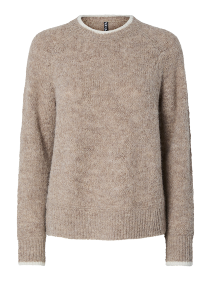 Pcivy Ls O-Neck Contrast Knit Noos Bc - Image 2