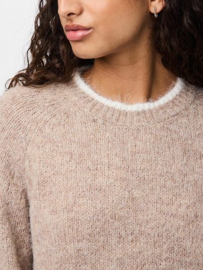 Pcivy Ls O-Neck Contrast Knit Noos Bc - Image 6