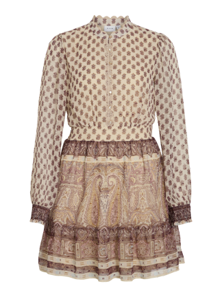 VILYRIDA O-NECK LS SHORT DRESS/LN