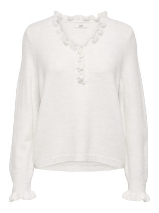 JDYLETTY L/S V-NECK FRILL PULLOVER KNT