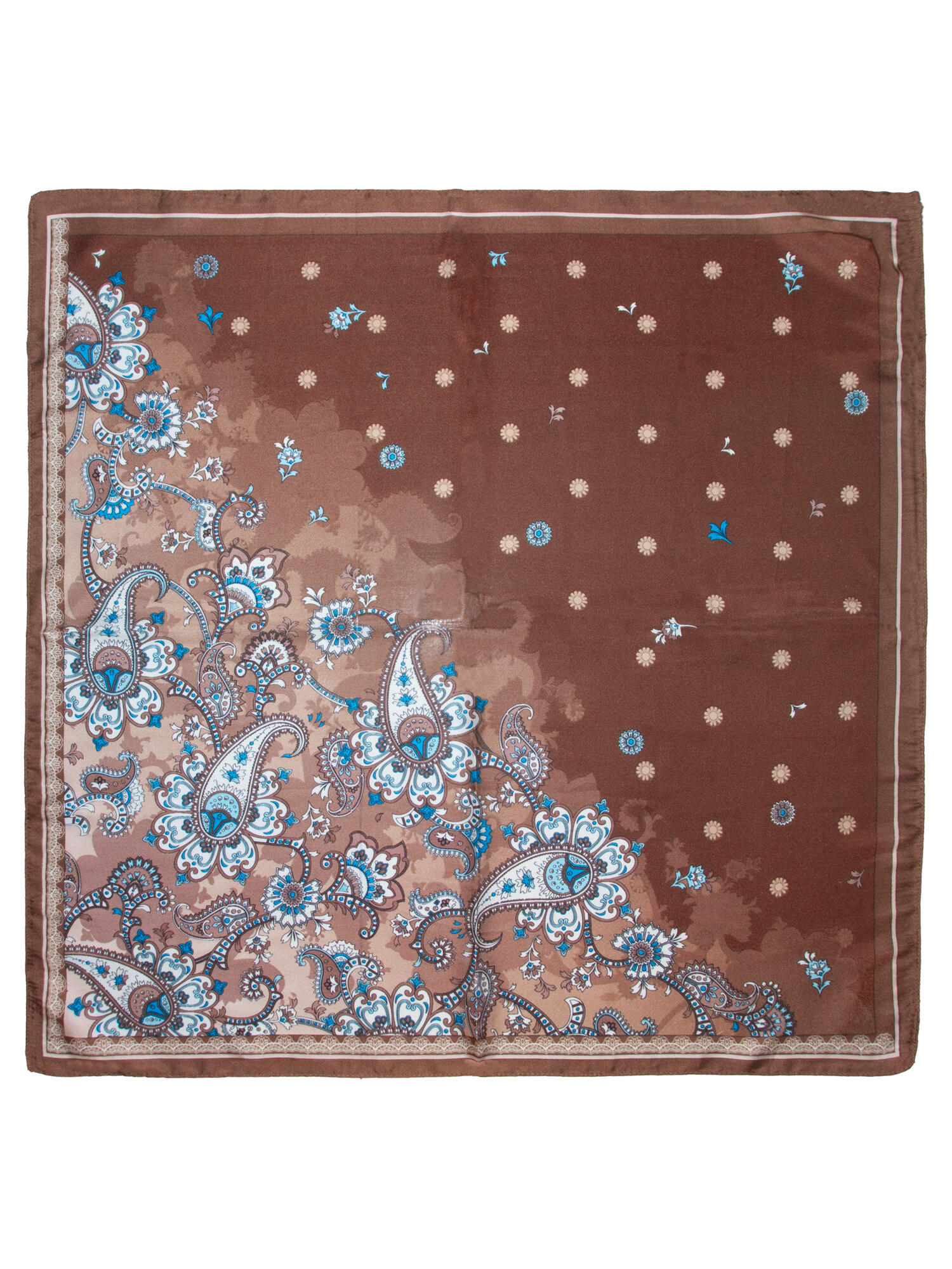 Skjerf Paisley & Prikker 70x70 Rust - Image 2