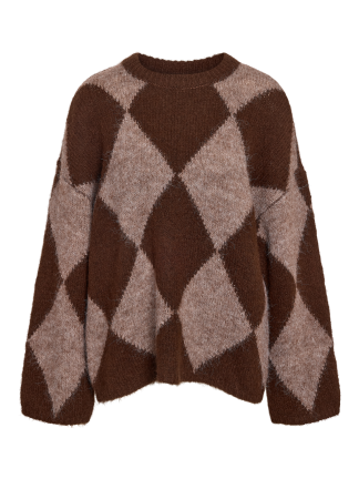 Nmsutton L/s Argyle Oversize Knit
