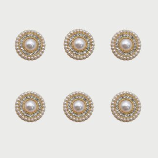 Button covers round pearl