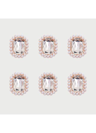 Button covers stone w /pearls
