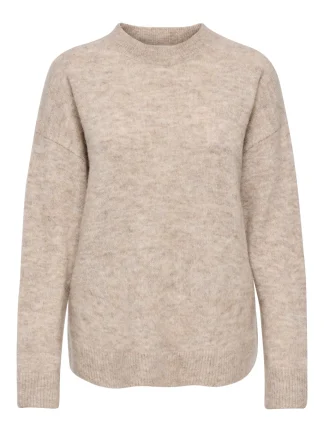 JDYLUNA L/S O-NECK PULLOVER KNT,beige