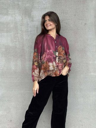 Camille bluse vinrød