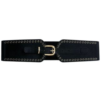 SSort elastik bredt belte m gull