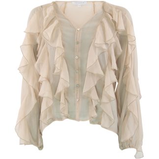 Lissa Flounce bluse Sand
