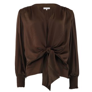 Karina satin wrap Brown