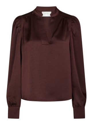 Rosslyn Heavy Sateen Blouse Burgundy