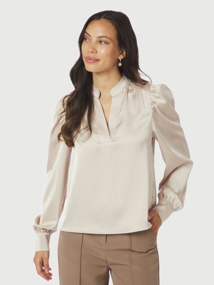 Rosslyn Heavy Sateen Blouse Champagne - Image 2