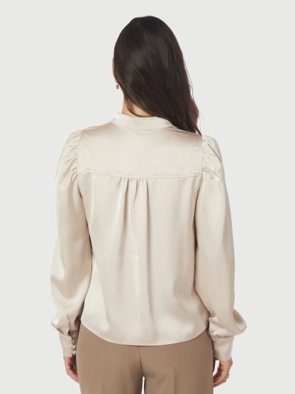 Rosslyn Heavy Sateen Blouse Champagne - Image 3