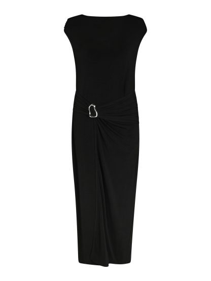 Minja drapy dress,Black - Image 2
