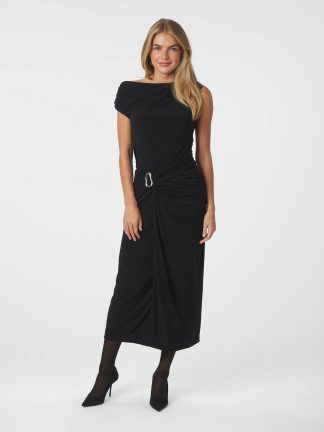 Minja drapy dress,Black