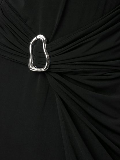 Minja drapy dress,Black - Image 4