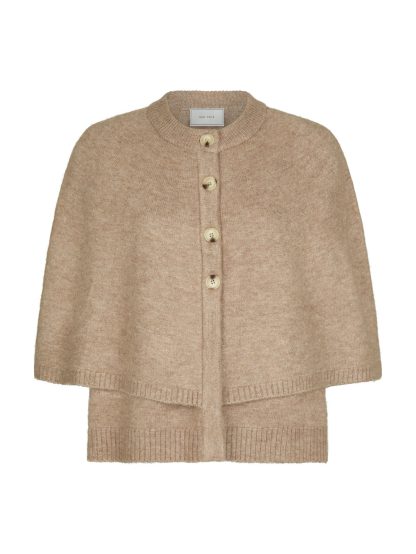 Josei double knit cape,Beige melange - Image 2