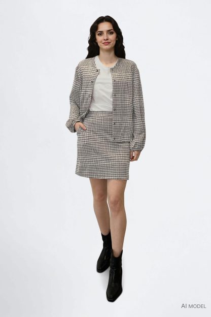 VIRAJA CHECKS HW SHORT SKIRT/R - Image 3