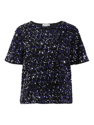 VIFAITH O-NECK S/S SEQUIN TOP/1