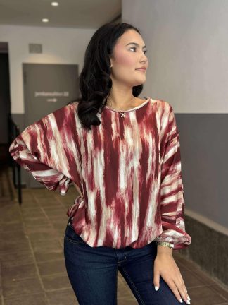 Ella bluse vinrød