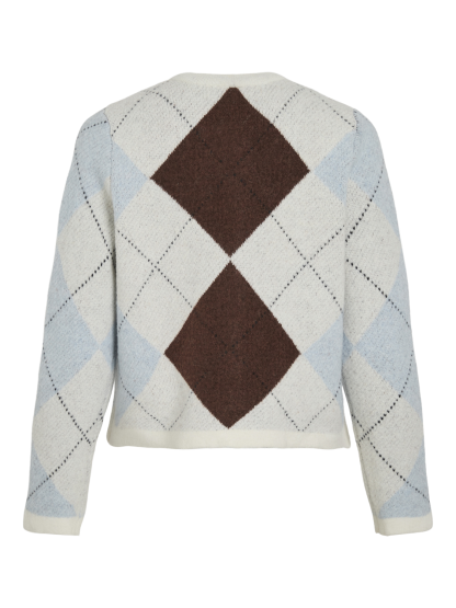 VIKAYLA O-NECK L/S CHECK KNIT CARDI/BFS - Image 3