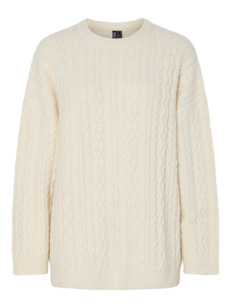 PCJISA LS O-NECK LONG CABEL KNIT BC