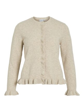 VIJACIA O-NECK L/S FRILL KNIT CARDI/BFS