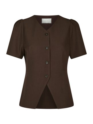 Jules Structure Blouse, dark brown