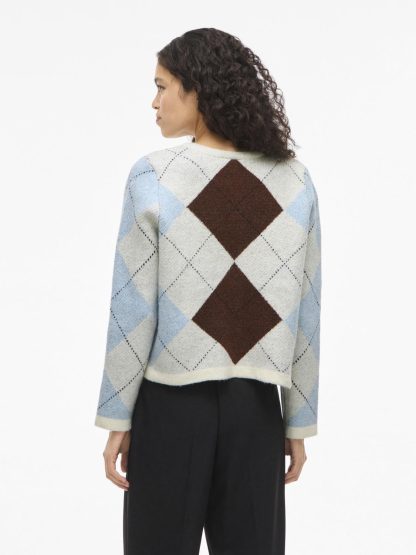 VIKAYLA O-NECK L/S CHECK KNIT CARDI/BFS - Image 4