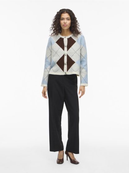 VIKAYLA O-NECK L/S CHECK KNIT CARDI/BFS - Image 7