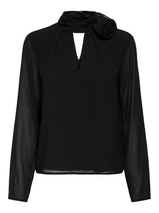 Jdynomi L/s High Neck Rose Top Wvn